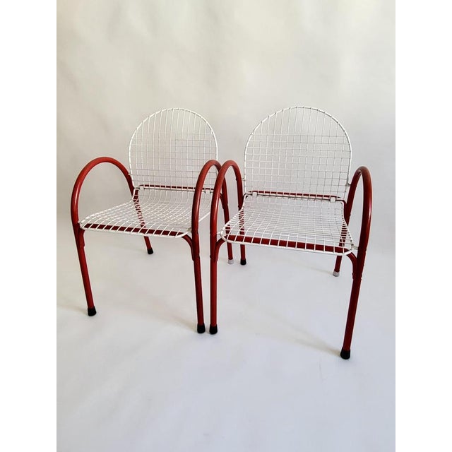 Contemporary Wire Chairs from Meblo, Italy, 1970s, Set of 2 For Sale - Image 3 of 14