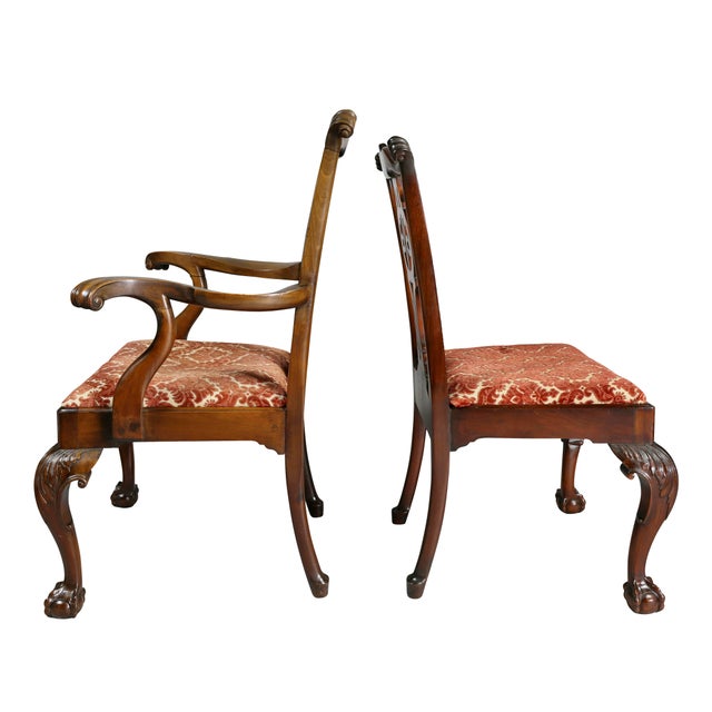 Set of Eight Waring and Gillow George III Style Mahogany Dining Chairs For Sale - Image 9 of 11