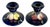 Moorcroft Wisteria Pottery Candlestick Holders Pair c. 1930s For Sale