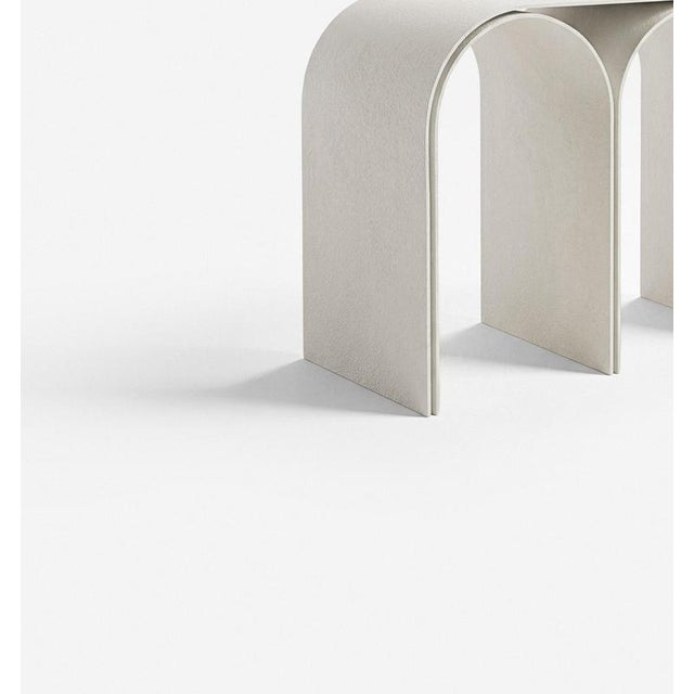 White Arch Stool in Steel and Plaster by Pietro Franceschini For Sale - Image 4 of 6