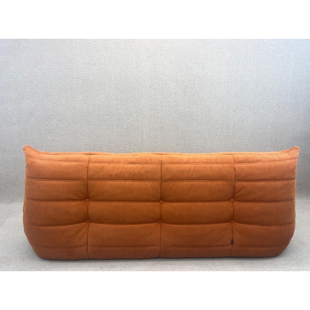 Orange Togo Three-Seater Sofa from Ligne Roset, 2013 For Sale - Image 10 of 16