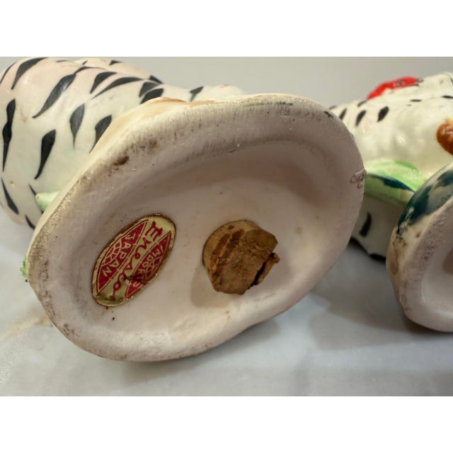 Wood Vintage Japanese Bisque Barred Rock Hen Salt and Pepper Shakers, a Pair For Sale - Image 7 of 12