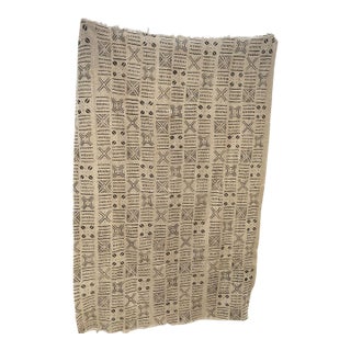 African Vintage Mail Indigo Mud Throw For Sale