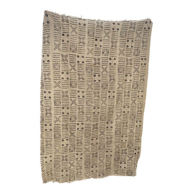 African Vintage Mail Indigo Mud Throw For Sale