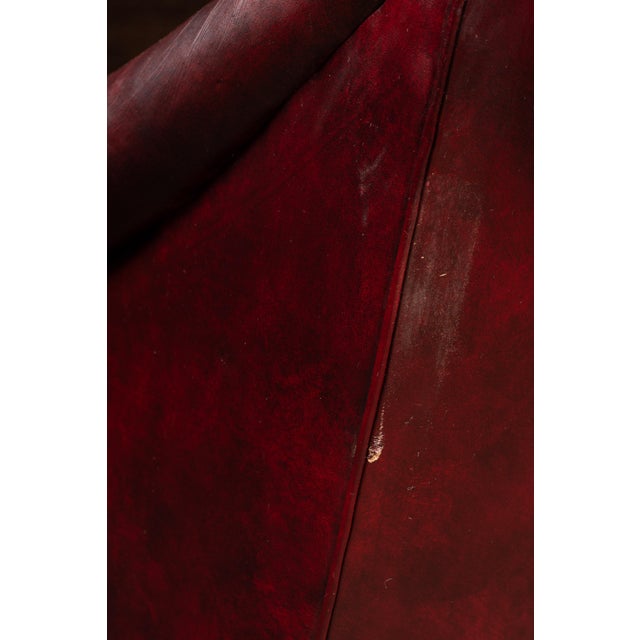 Vintage Burgundy Tufted Leather Chesterfield Club Chair For Sale - Image 16 of 18