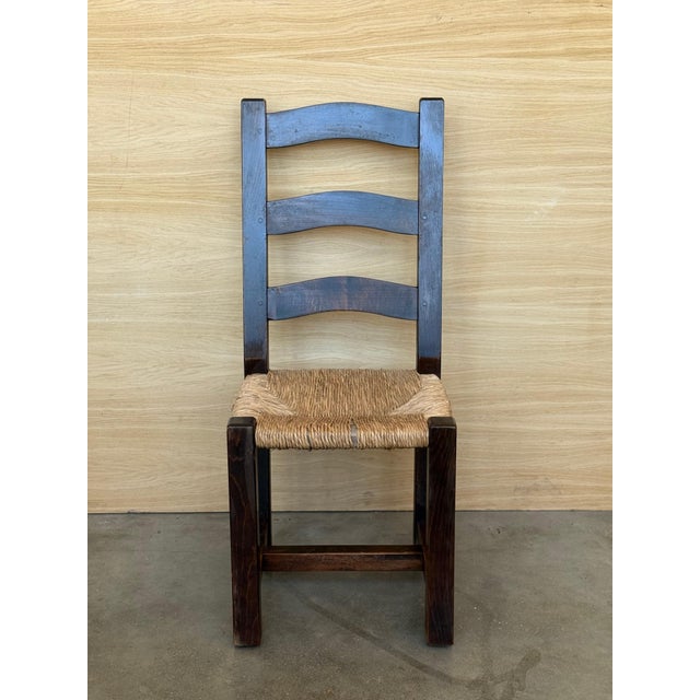 Brown 19th Set of Six Spanish Solid Walnut Chairs with Cane For Sale - Image 8 of 18