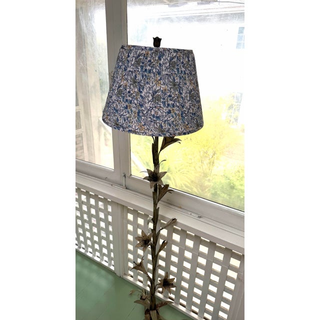 Vintage Italian Floral Tole Floor Lamp For Sale - Image 12 of 13