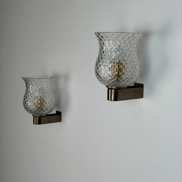 Wall Lights attributed to Archimede Seguso for Seguso Vetri d'Arte, 1940s, Set of 2 For Sale - Image 10 of 17