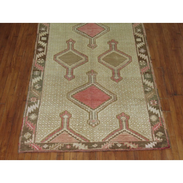Tribal Vintage Turkish Gallery Pink Accent Rug For Sale In New York - Image 6 of 6