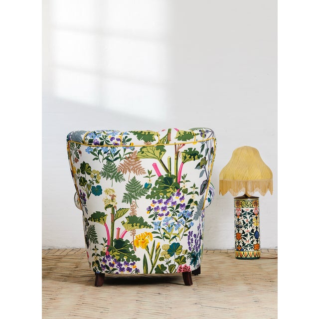 Chair in Printed Upholstery by Gocken Jobs, 1950s For Sale - Image 3 of 4