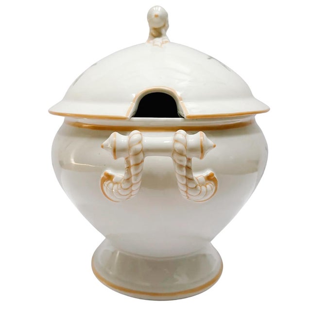 Antique Haviland Limoges Porcelain Soup Tureen With Lid, Schleiger Rose Pattern For Sale In San Diego - Image 6 of 10