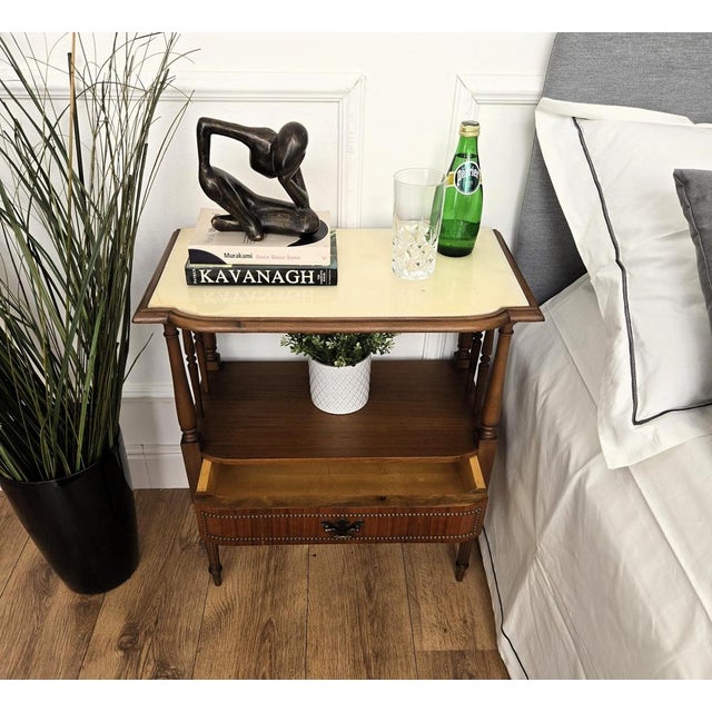 Mid-Century Modern Italian Nightstands with Marble, 1950s, Set of 2 For Sale - Image 4 of 11