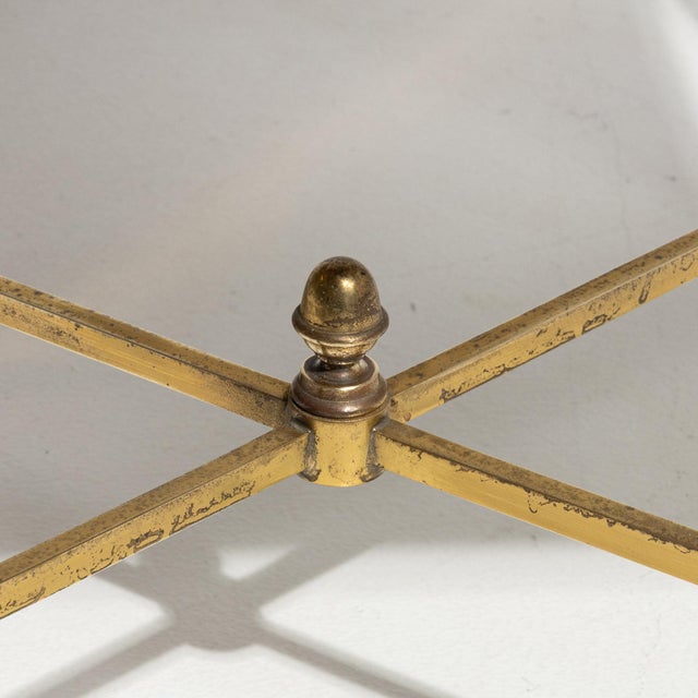 Metal 19th Century France Gold Metal Nesting Table For Sale - Image 7 of 10