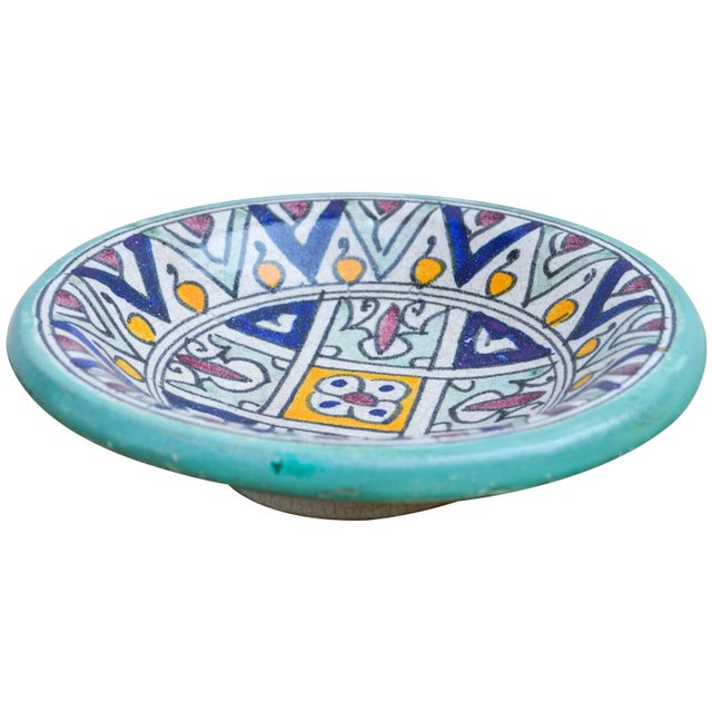 Early 20th Century Antique Ceramic Plate W/ Moorish Pattern For Sale - Image 5 of 8