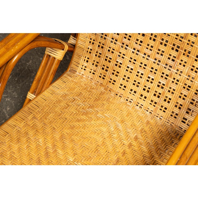 Vintage Bentwood and Rattan Furniture Set After Franco Albini, 3 Pieces For Sale - Image 10 of 10