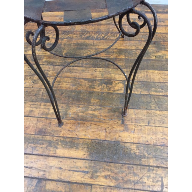 Garden Chair French Art Nouveau Wrought Iron For Sale In Providence - Image 6 of 8