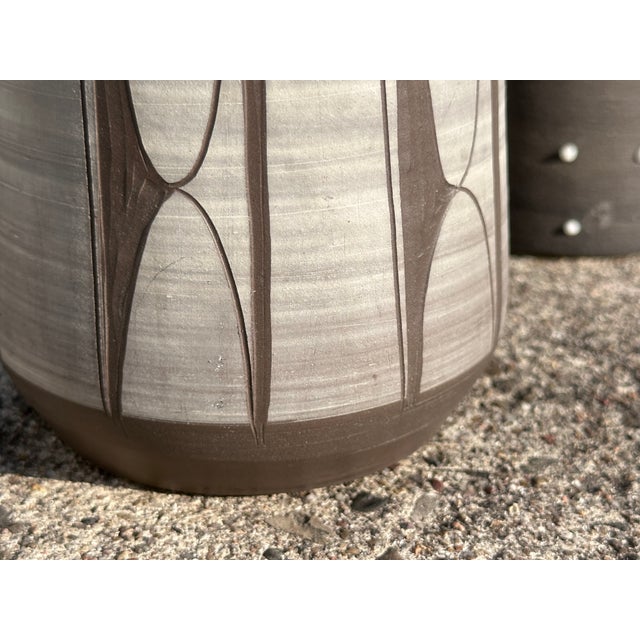Studio Ceramic Vase with Sgraffito Decoration by Johannes Andreas Urban, Germany, 1960s For Sale - Image 9 of 17
