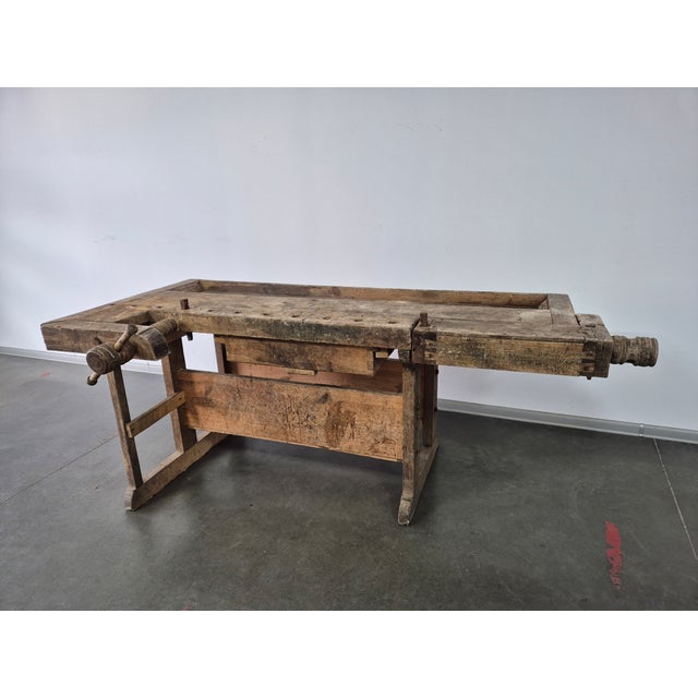 Antique Carpenter's Workbench, 1920s For Sale - Image 11 of 18