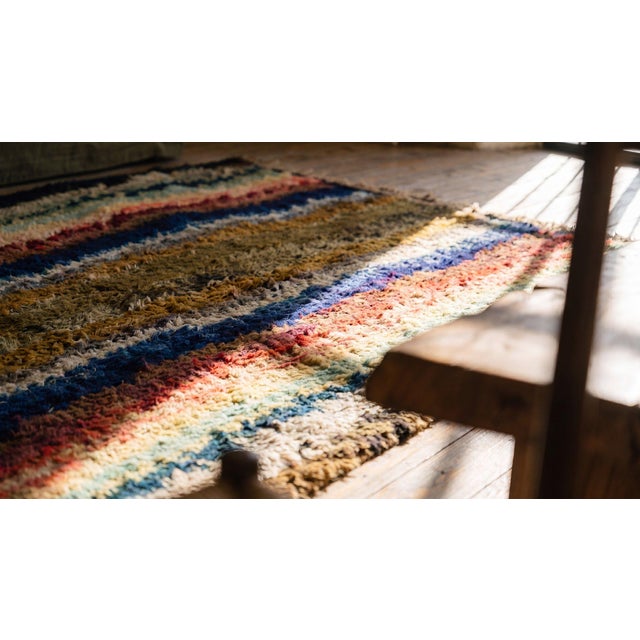 Striking Colorful and Splendid Stripe Patters Design Antique American Shaker Rug For Sale - Image 10 of 12