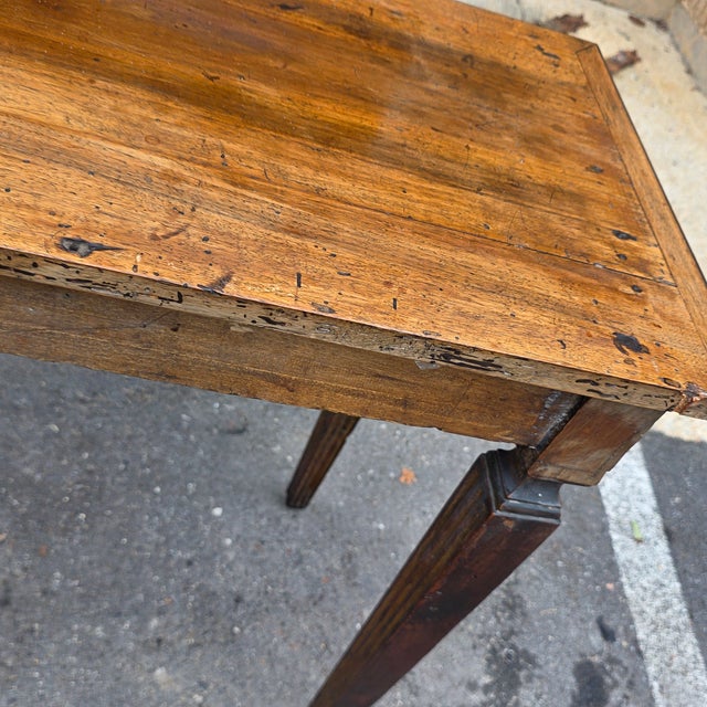 Brown 18th Century French Louis XVI Provincial Carved Walnut Petite Writing Table, Circa 1790 For Sale - Image 8 of 10