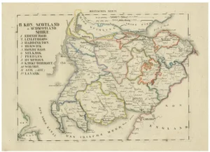 Antique Map of Southern Scotland with Edinburgh, 1830