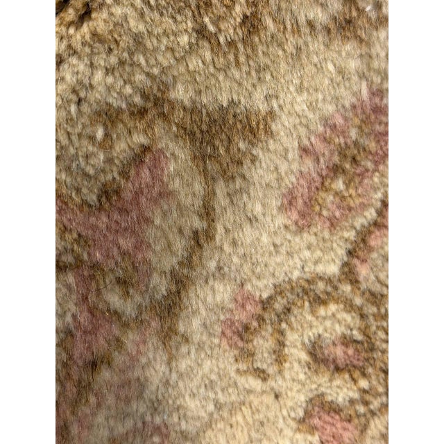 Tan 1960s Vintage Persian Kerman Hand-Knotted Rug - 5′11″ × 9′4″ For Sale - Image 8 of 15