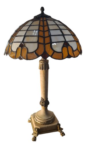 Empire-Style Bronze and Marble Table Lamp, 1890