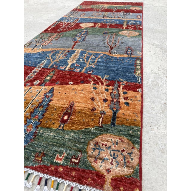 Textile Multicolor Persian Style Gabbeh Rug Runner, 02'06 X 06'05 For Sale - Image 7 of 12