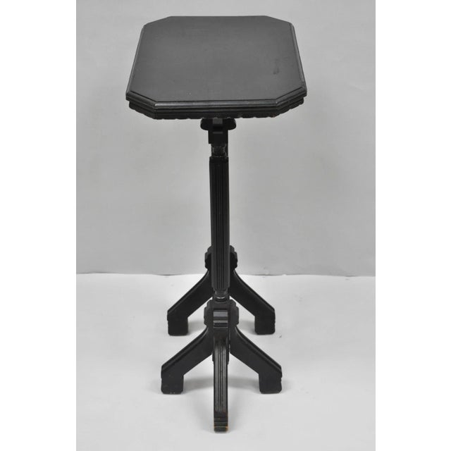Antique Victorian Aesthetic Movement Black Ebonized 34" Plant Stand Side Table For Sale - Image 18 of 18