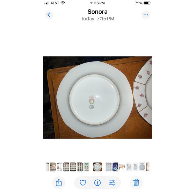 1900 - 1909 Antique 1908 Jean Pouyat Limoges Jean 8.5” Salad Plates - Set of 12 For Sale - Image 5 of 5