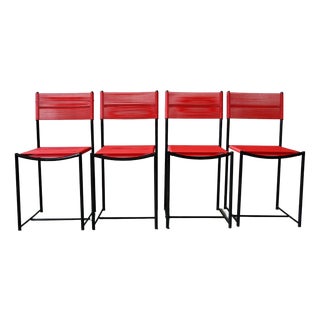 Spaghetti Chairs in Red PVC by Giandomenico Belotti, Italy, 1980s For Sale