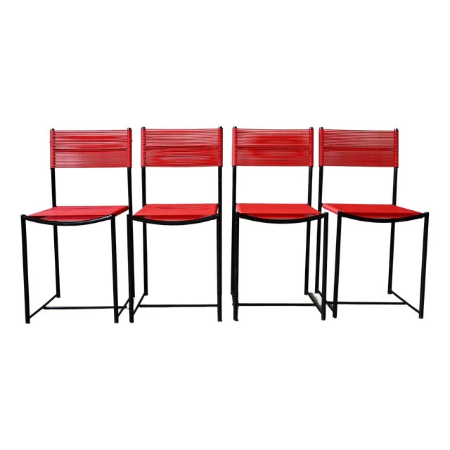 Spaghetti Chairs in Red PVC by Giandomenico Belotti, Italy, 1980s For Sale