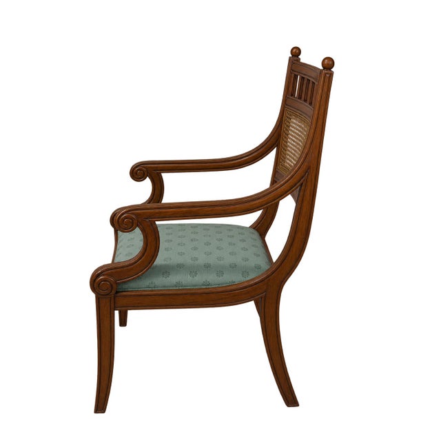 Traditional Vintage Armchair with Rattan Back For Sale - Image 3 of 10