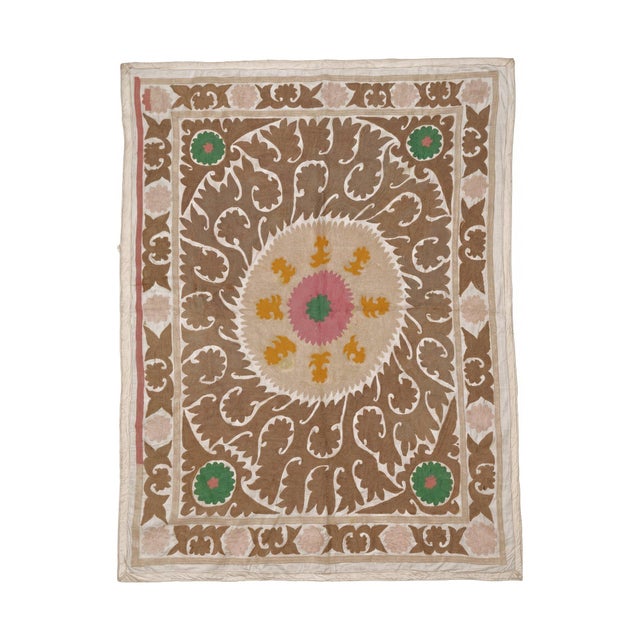 Hand-Embroidered Suzani from Asian, circa 1960s era. Dimension; 46'' x 63'' inches / 116 x 160 cm / 3'10'' x 5'3''...