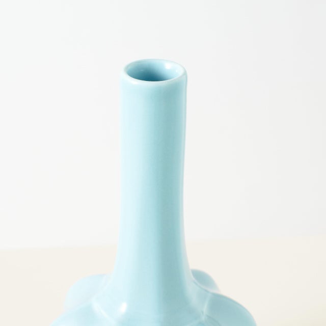 Chinese Ribbed Melon-Form Celadon Vase For Sale - Image 3 of 5