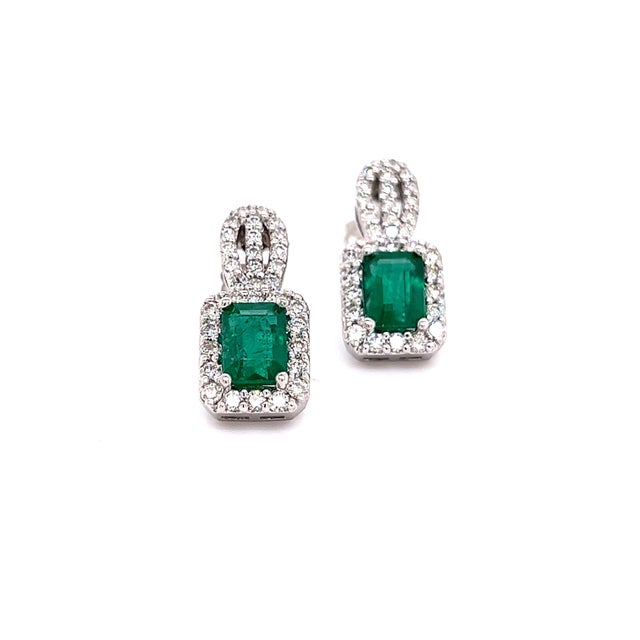 2010s Natural Emerald Diamond Stud Earrings 14k Gold 2.74 TCW Certified For Sale - Image 5 of 12