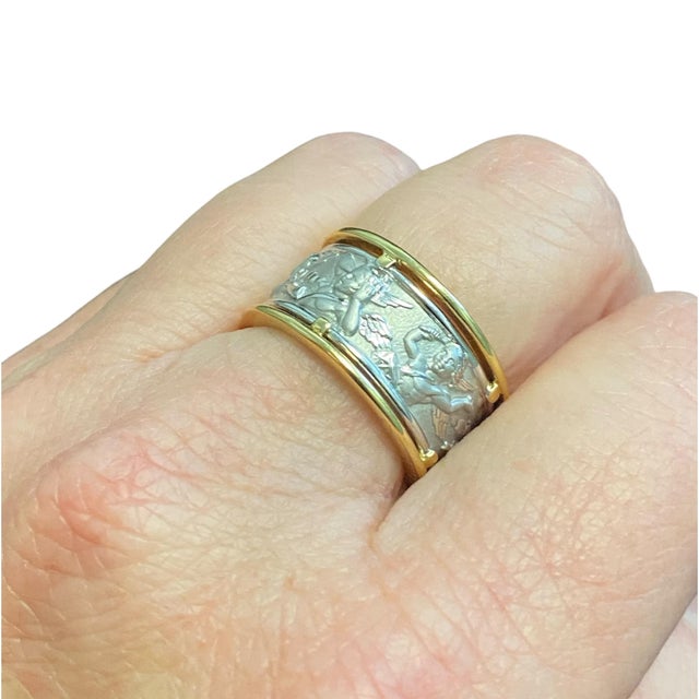 Late 20th Century Carrera Y Carrera La Ronde Angels 18k Gold Band, Size 7 For Sale - Image 12 of 12