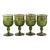 1960s Avocado Green Pressed Glass Goblets — Set of 4 For Sale