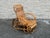 Mid-Century Modern Vintage Rattan Reclining Lounge Chair With Pull-Out Ottoman For Sale - Image 3 of 11