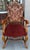 Alfonso Marina Treviso II Red Cut Velvet Throne Arm Chair - 1 of 2 Available.