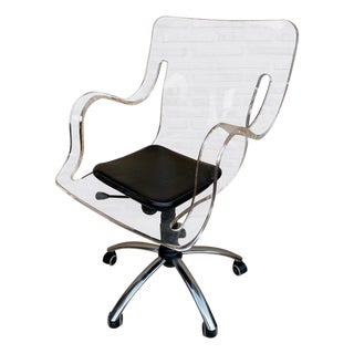 Acrylic Swivel Chair with Wheels, 1960s For Sale
