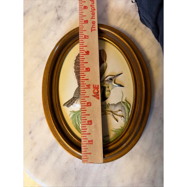 Ceramic 1950s Boehm Porcelain Fledgling Wall Art Bas-Relief Oval Frame For Sale - Image 7 of 9