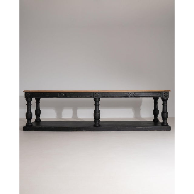 Mid 20th Century France Black Wood Console Table For Sale - Image 11 of 11