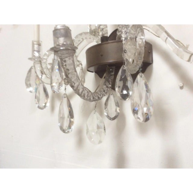 Antique Blown and Cut Crystal Sconces - a Pair For Sale In San Antonio - Image 6 of 11