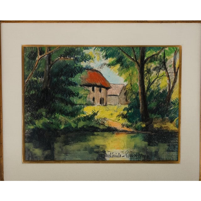 Post Impressionist Early 20th Century Paul-Emile Pissarro - Le Champ De Prommiers, Pastel For Sale - Image 3 of 6
