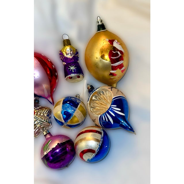Vintage European Mercury Glass Ornaments - Set of 10 For Sale - Image 4 of 17