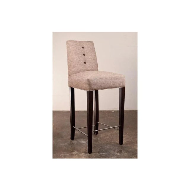 Wood Button Bar Stool For Sale - Image 7 of 9