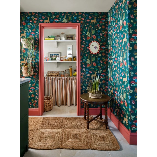 An enchanting interpretation of an age old woodland scene Forest of Dean is surface printed for an authentically chalky...