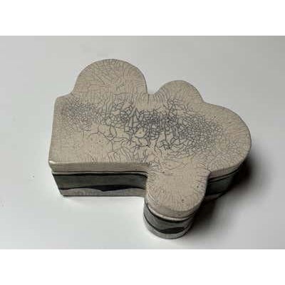 Late 20th Century Trudi Battershall Modern Ceramic Decorative Box with Crackle-Glaze For Sale - Image 5 of 9