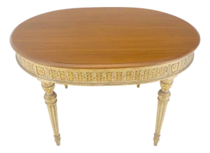 French Gold Gilt Fine Carved 48" Walnut Oval Top Dining Center Table Stunning!
